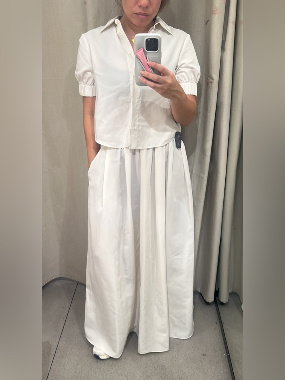 Zara White Two-Piece Skirt Set